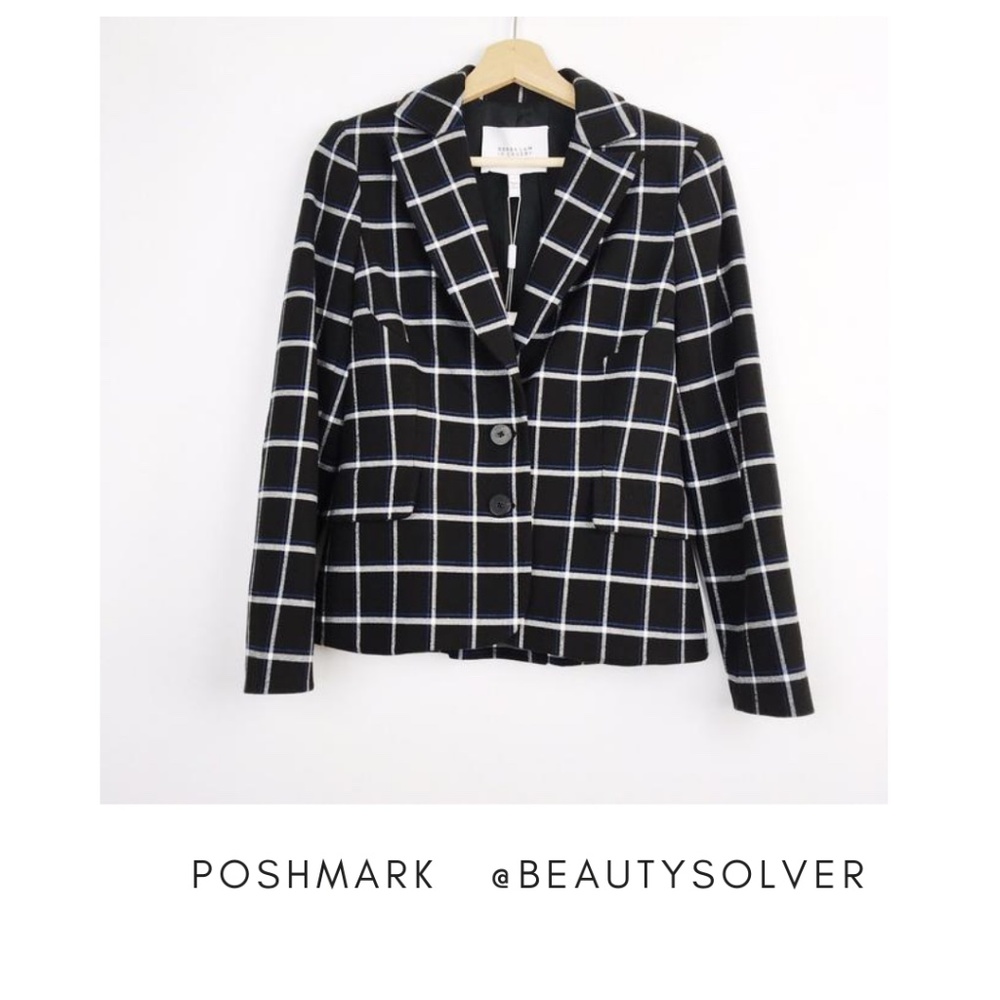 Derek Lam 10 Crosby Plaid Print Blazer, Size XL - Picture 4 of 11